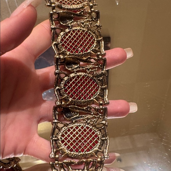 Vintage Selro Egyptian Scarab Bracelet and Earrings - Picture 7 of 13